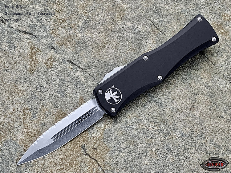 Microtech ΢ 702-12 Hera D/E Ů Stonewash Full Serrated ʯϴM390в ȫ/ȫ˫ֱ(ֻ